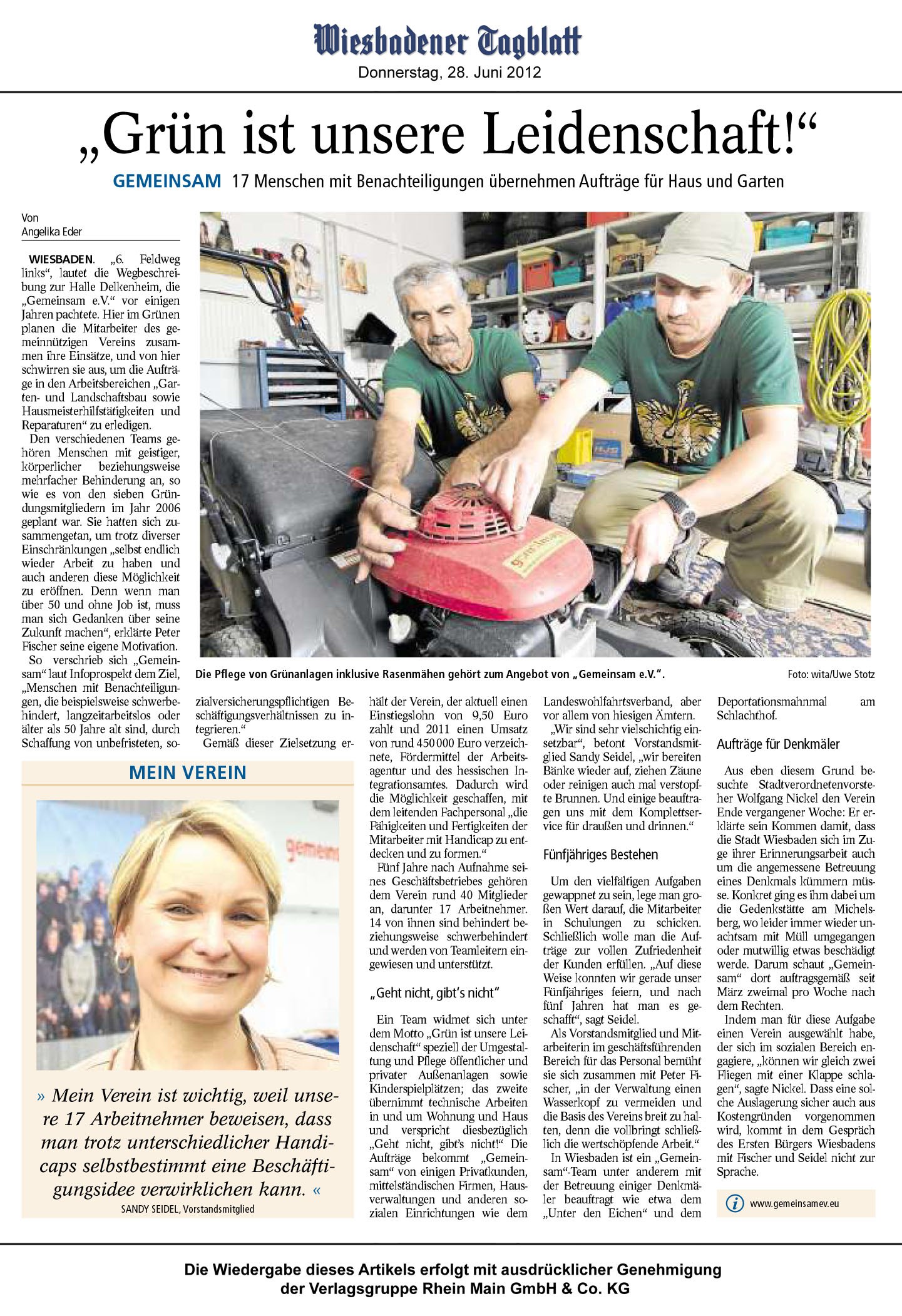 Artikel Wiesbadener Tageblatt 2012