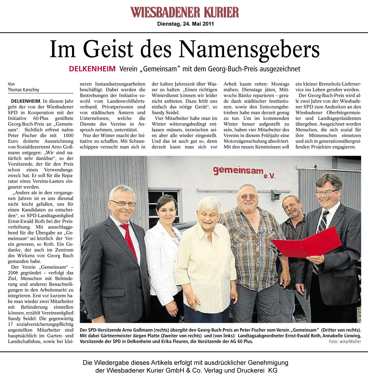 Artikel Wiesbadener Kurier 2011